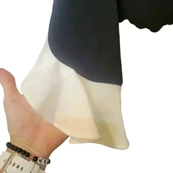 Shelby & Palmer Women's Black Poly/Spandex w Off White Ruffles on Sleeves & Gold - Picture 10 of 13